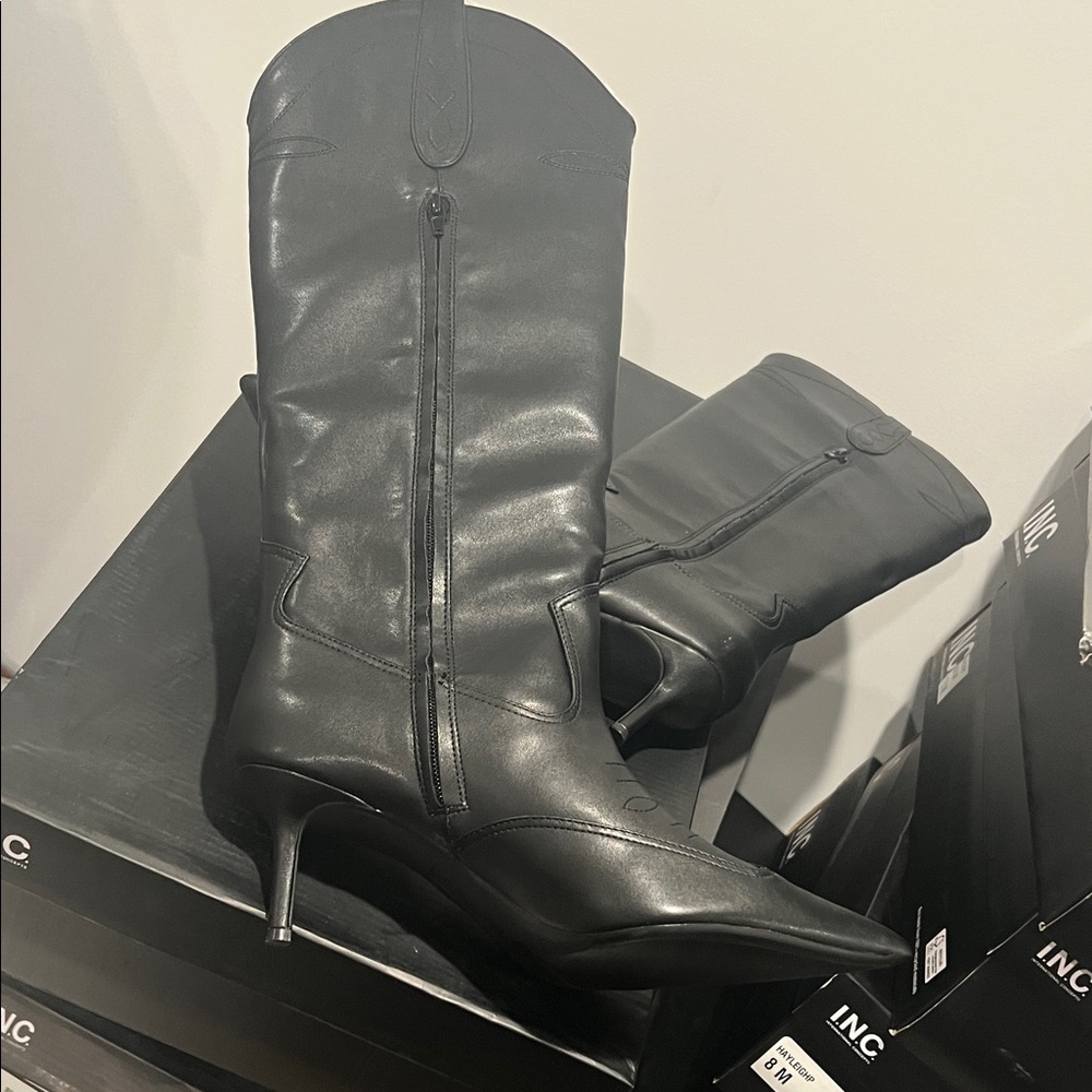 INC International Concepts Women's Black Heeled Boots size 8 M - Picture 5 of 9